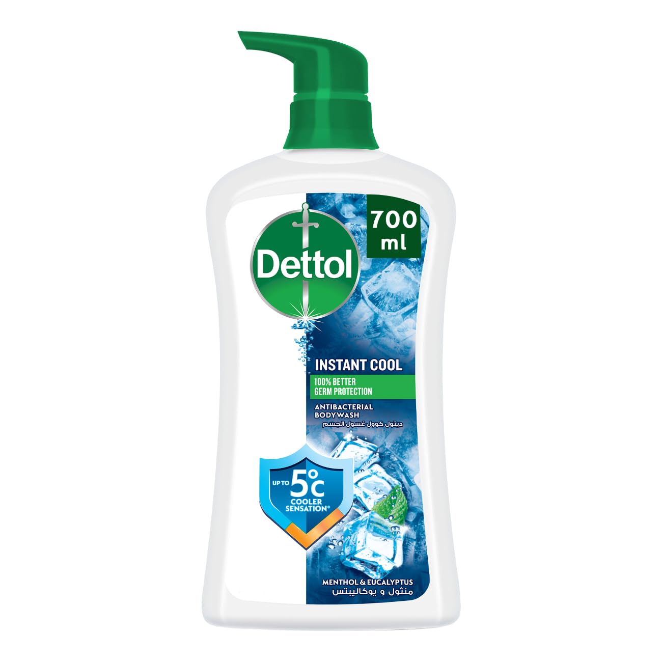 Cool Shower Gel & Body Wash, Menthol & Eucalyptus Scent, 700ml