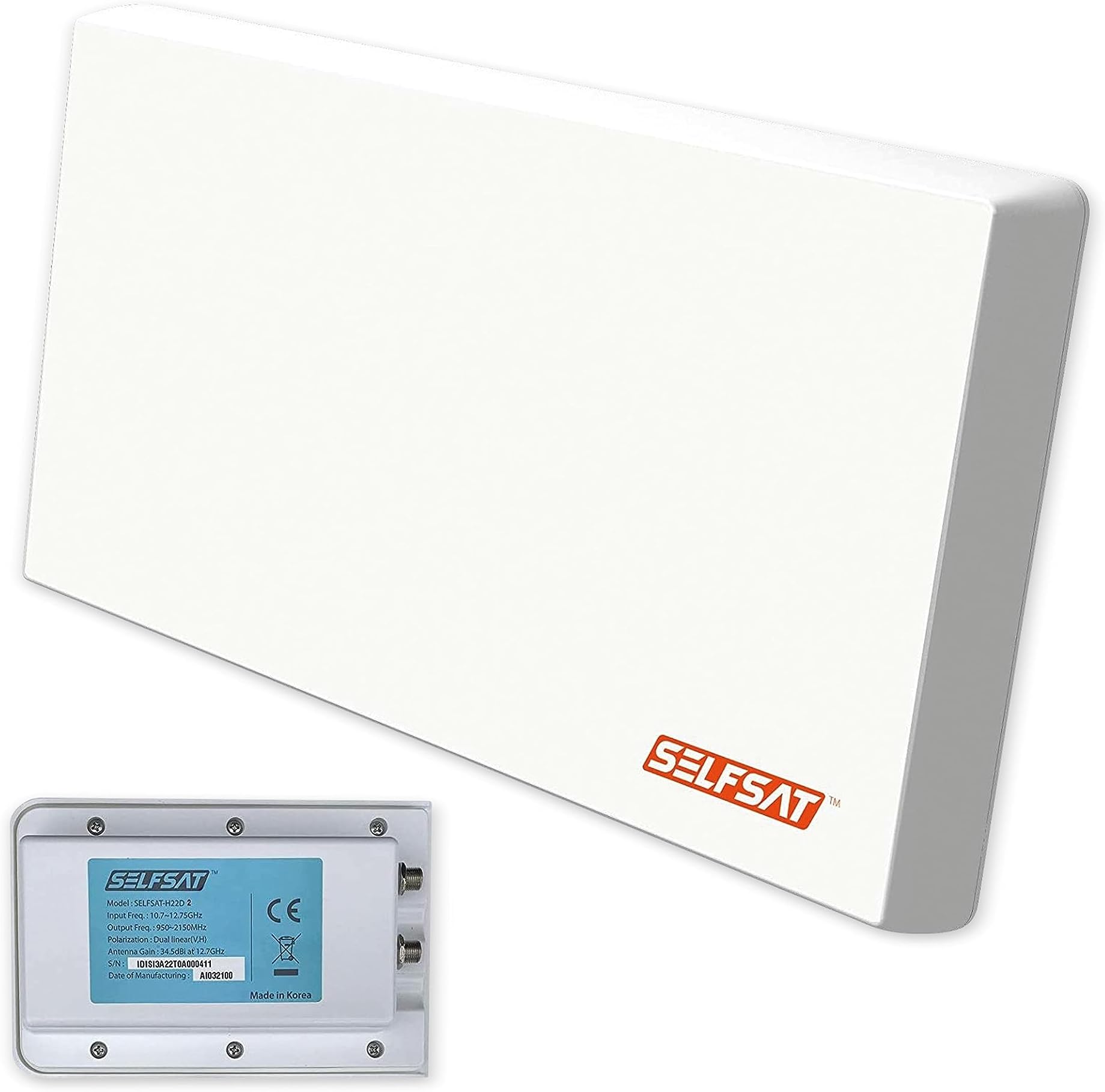 Antenna Piatta Doppia Selfsat H30D2 Antenna Parabolica Piatta Doppia SELFSAT H30D2 - Con Twin LNB Integrato, Per Esterno, Digitale Kit Parabola - Foto 7