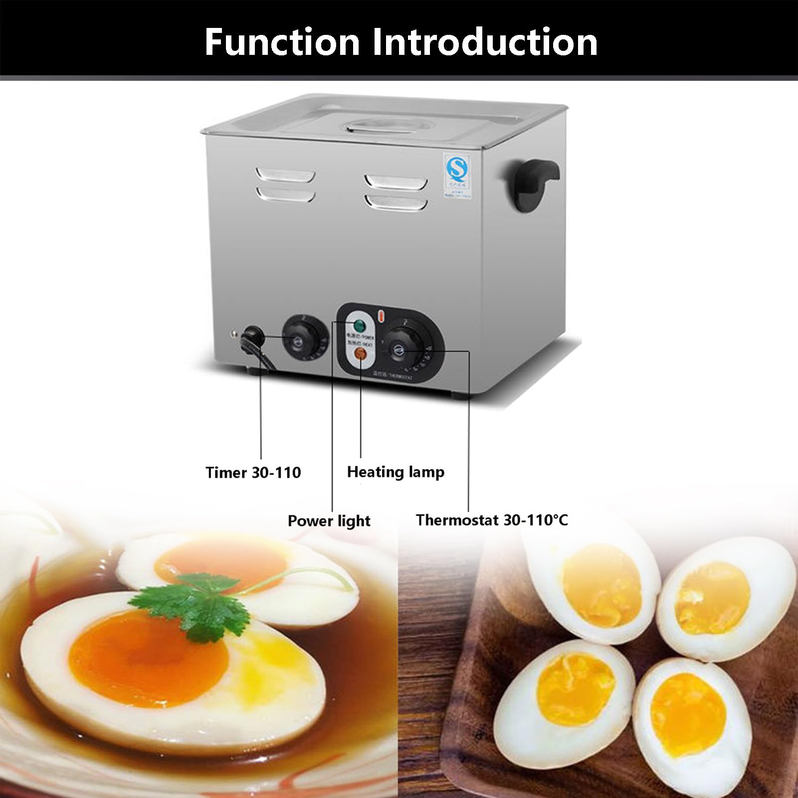 Máquina para Hervir Huevos Comercial De Gran Capacidad De 60 Piezas | Hervidor De Huevos Eléctrico De Cocina con Temporizador Y Termostato De 30 A 110 °C | Dispositivo Automático