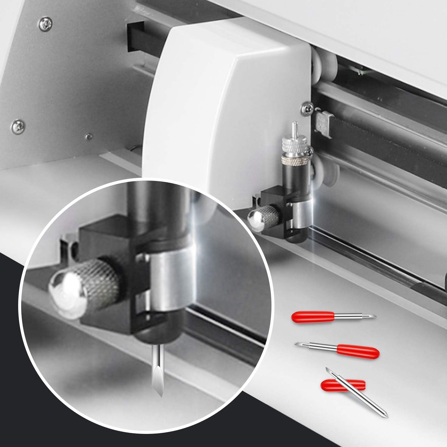 Cutting Plotter Blade, Enpoint 50Pcs 45 Degree Cutting Blades for Explore Air/Air 2 Maker Expression Cutting Blades Fabric Cutting Replacement Blades Compatible with Vinyl Cutting Machines