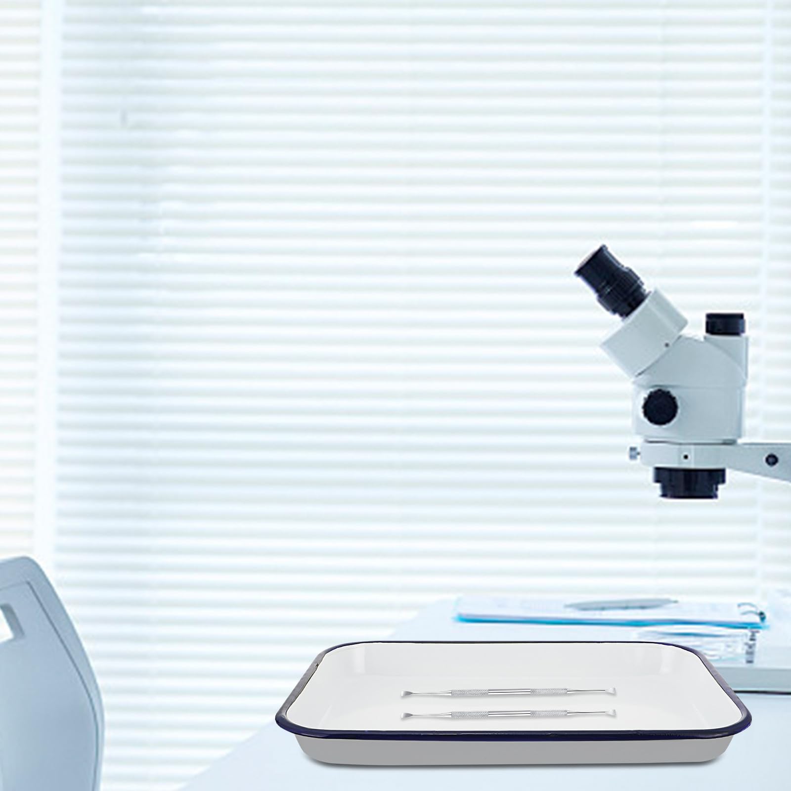 GALPADA Vassoio Quadrato Smaltato Bianco per Laboratorio Grande Capacità, Facile da Pulire e Sicuro, per Scuole e Uso Domestico
