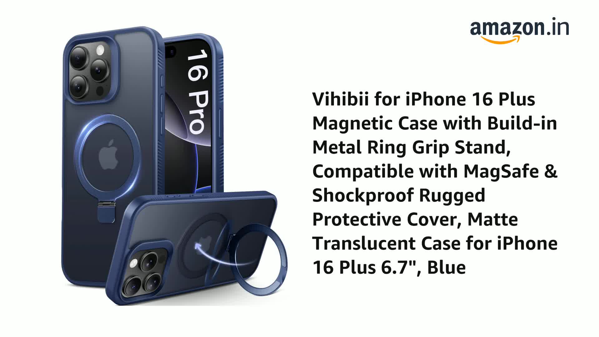 iPhone 16 Impact Ring Stand Case ブラック Amazon.com: CASETiFY