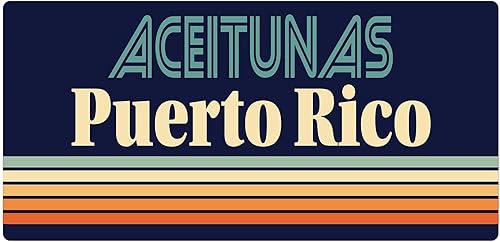 Aceitunas Puerto Rico 5 x 2.5-Inch Fridge Magnet Retro Design disponible en Yaxa Peru