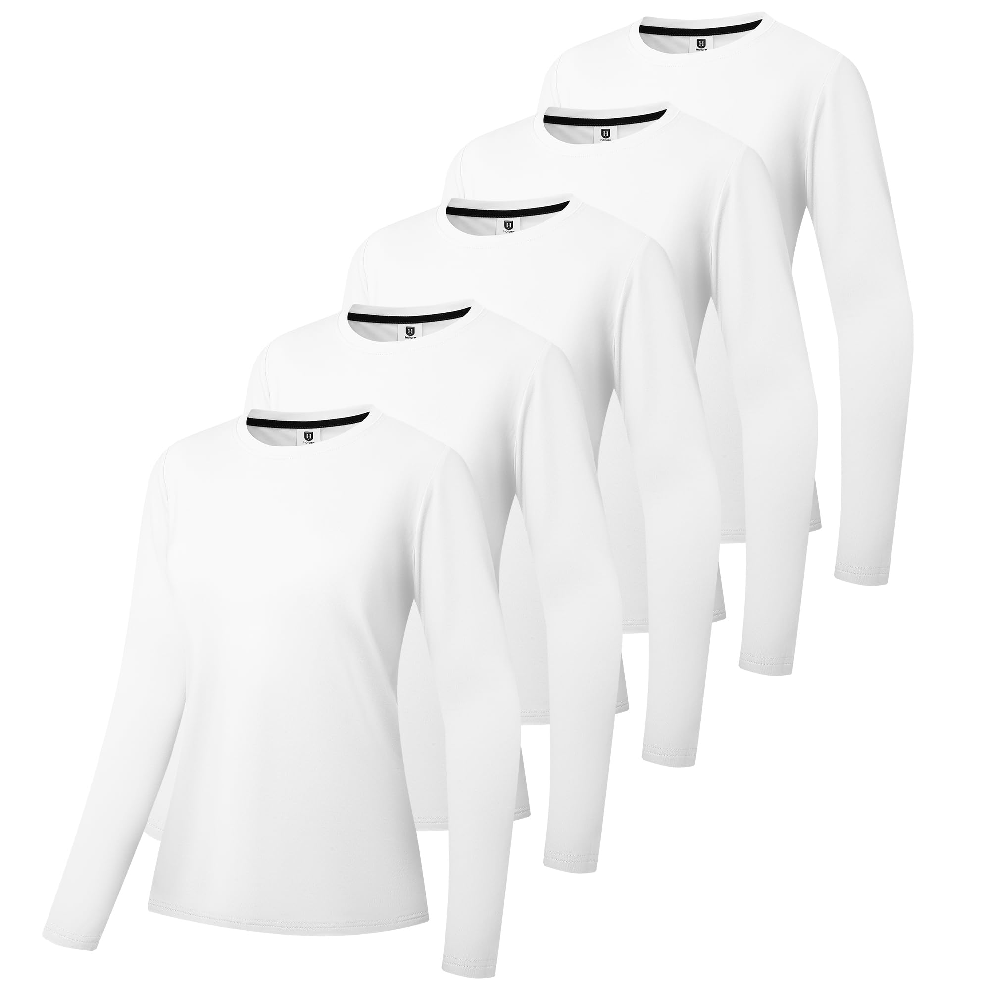 T-shirt da donna in cotone a maniche lunghe girocollo camicia vestibilità classica morbida traspirante casual t-shirt moda top base