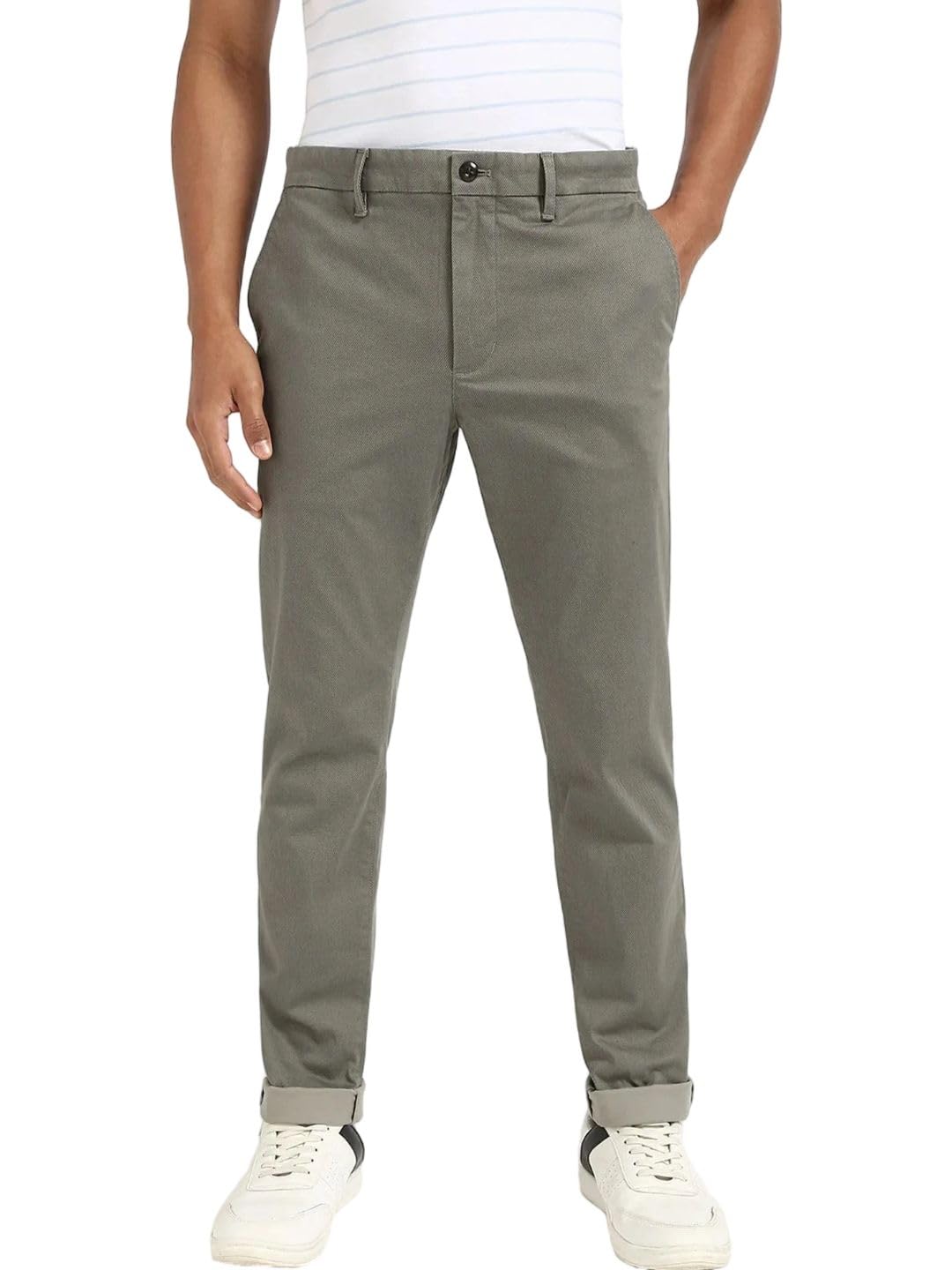 tommy hilfiger Slim fit self-Design mid Rise Trouser-picture-48