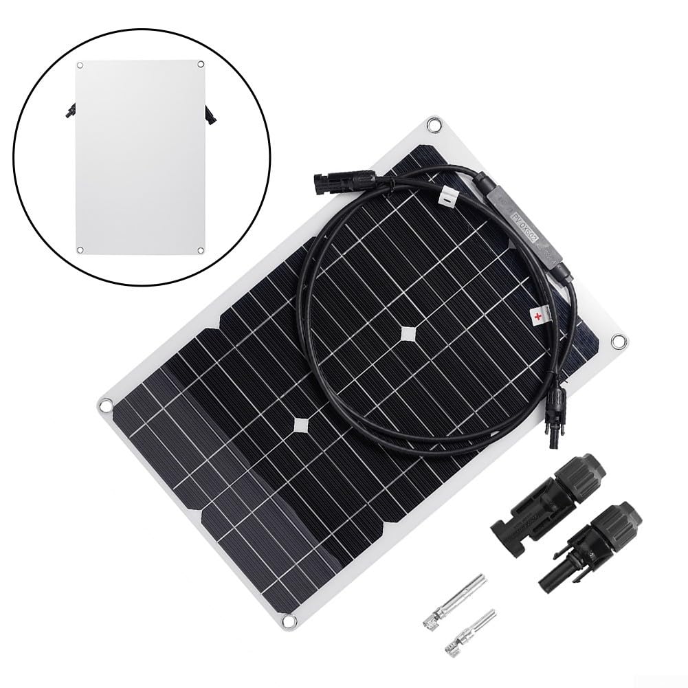Pannello solare in silicio monocristallino, 20 W, impermeabile | Alta efficienza, rifrazione della luce grazie ai punti matriciali, per una resa ideale in condizioni di scarsa illuminazione