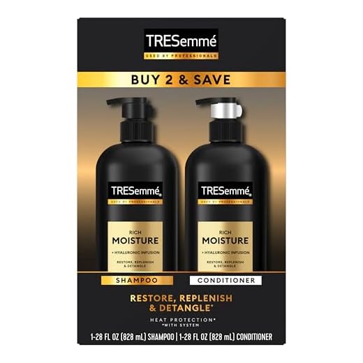 TRESemmé Rich Moisture Shampoo and Conditioner 2 Count Rich Moisture for Dry Hair Formulated With Vitamin E and Biotin 28 oz