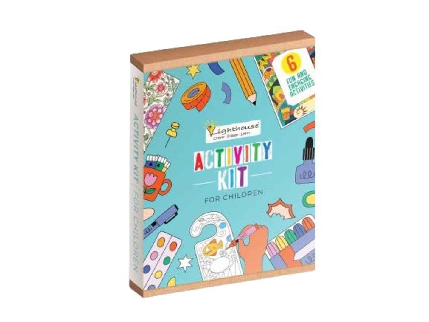 LIGHTHOUSE DIY Activity Kit for Kids | Creative Art & Craft Painting Kit with Preprinted Templates, Crayons & Envelopes | Fun Learning Gift for 4+ Years | Ideal Birthday Return Gift