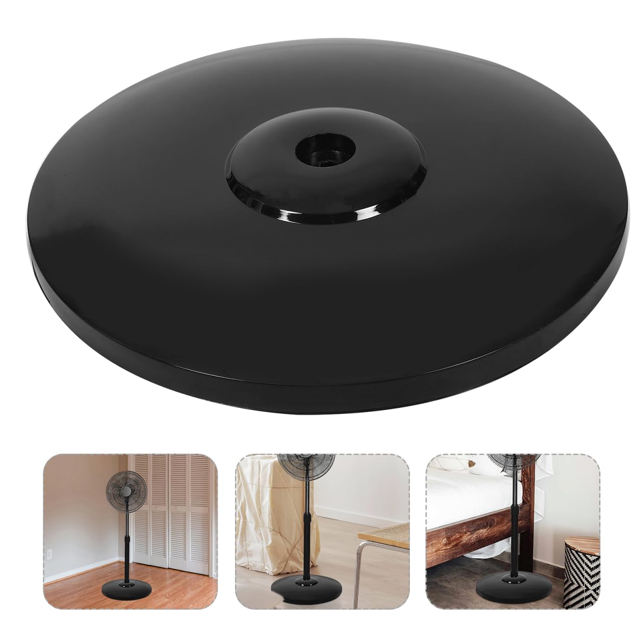PRETYZOOM Base De Ventilador De Pie De PláStico Negro 15.35X15.35X1.57In Soporte Estable Reemplazable Para Ventilador De Pedestal FáCil InstalacióN Accesorio Para Hogar