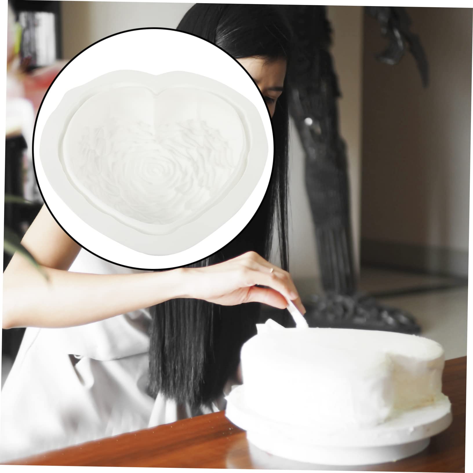 DECHOUS 3pièces Moule Silicone Forme De Cœur Pour Gâteau Ustensile De Pâtisserie Pour Créer Des Gâteaux Mousse Adorables Et Délicieux Pour Fêtes Anniversaires Et Spéciaux