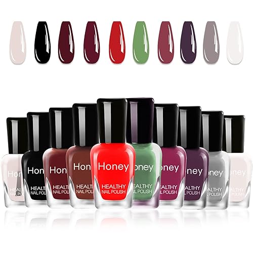 Miniatura 10 de Urchabri Esmalte de uñas, juego de esmaltes de uñas de 10 colores, esmalte de uñas de secado rápido, kit de esmalte de uñas, esmalte de uñas no