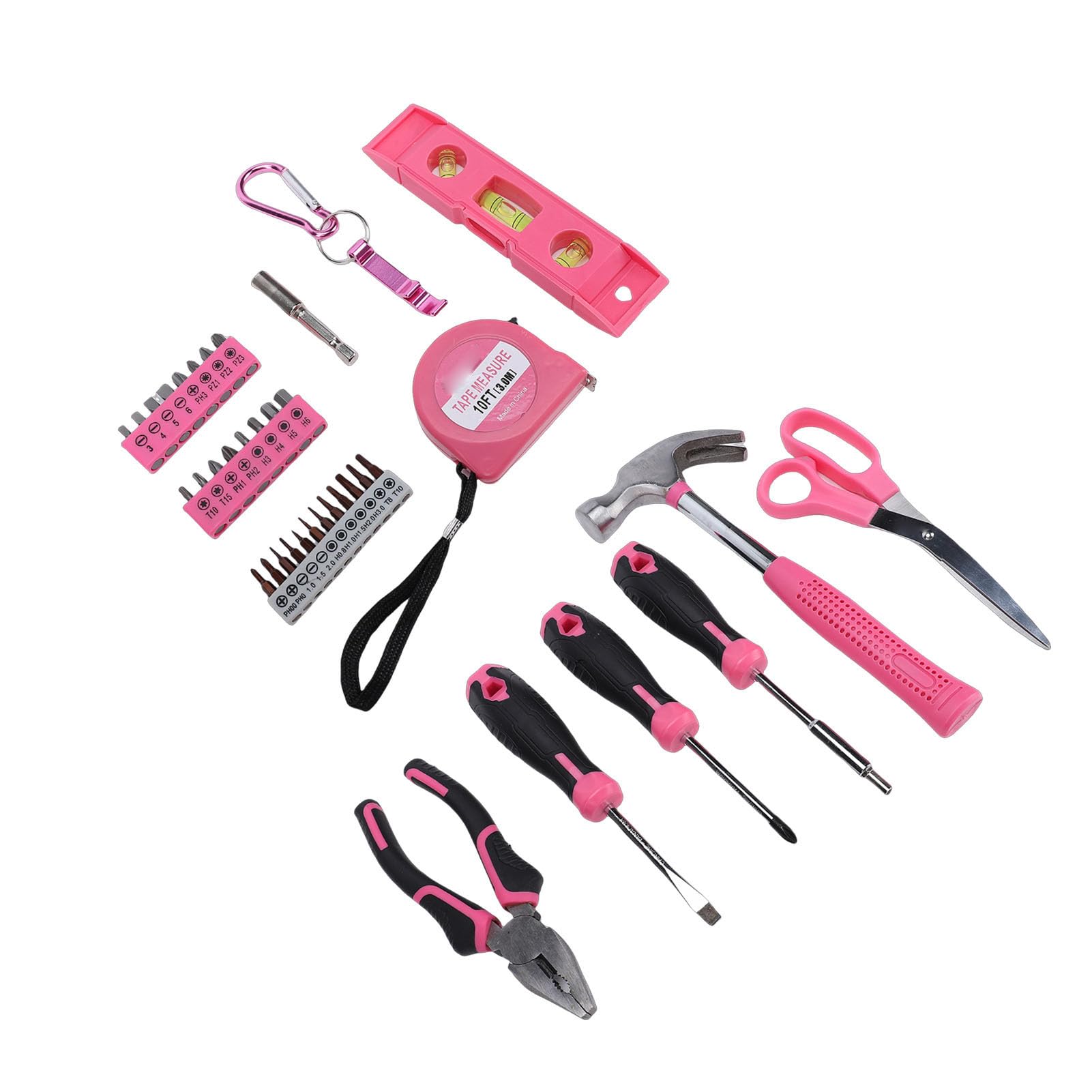Sonew Set di Attrezzi Manuali con Cassetta degli Attrezzi, Kit di Generici per la Casa da 40 Pezzi per Donne e Uomini, Kit di per Riparazioni Domestiche con Punte per Cacciavite, Martello, Metro a