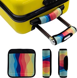 Luggage Tag Handle Wrap for Suitcase Bag, Travel Neoprene Luggage Straps, Identifier Marker Velcro Handle Cover Accessories Set