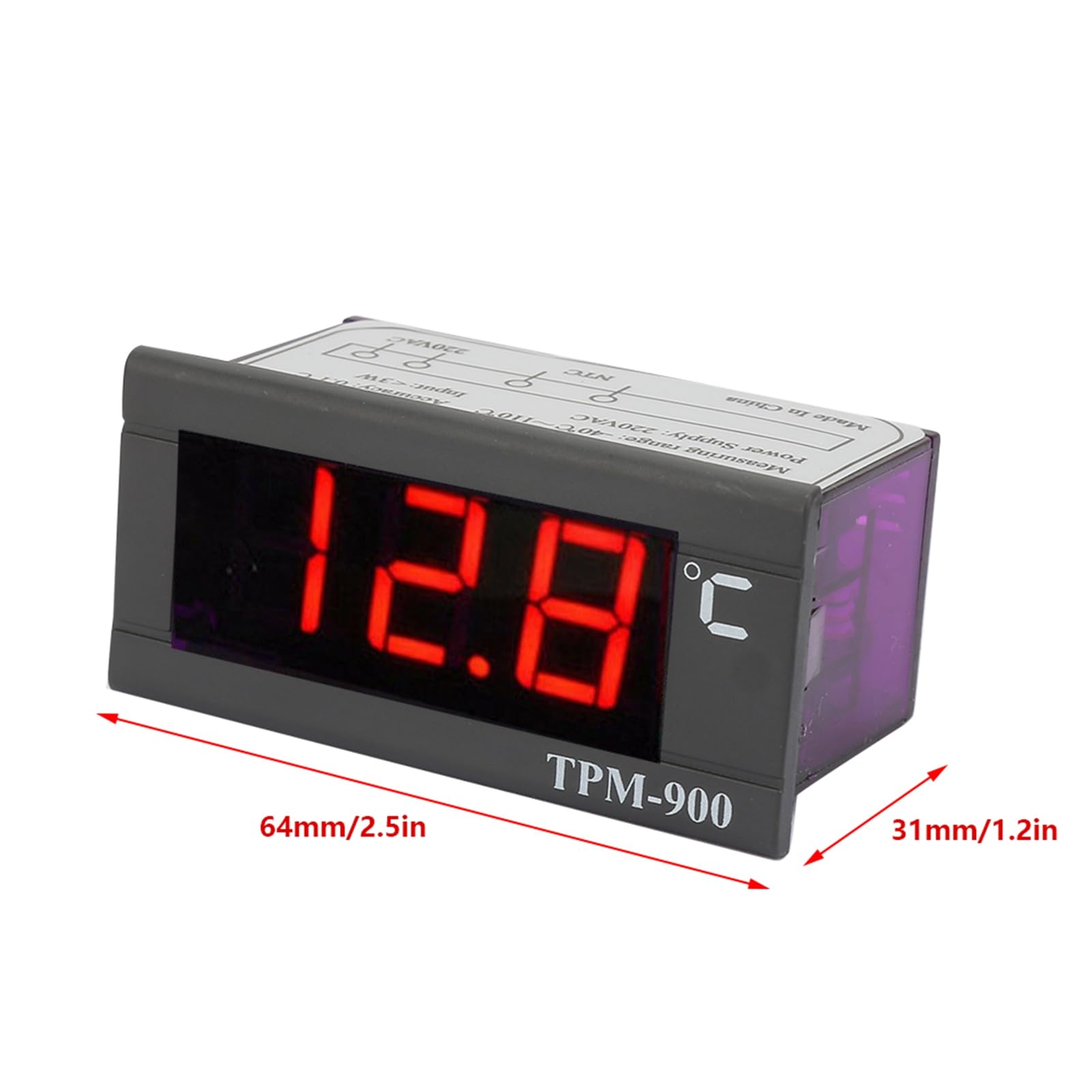 TPM‑900 Contrôleur de Température Numérique 220 V Panneau LED avec Capteur Contrôleur de Thermostat Moniteur de Température Numérique de Chauffage et de Refroidissement