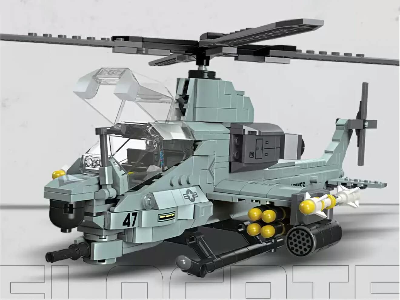 Amazon | AFM AH-1Z ヴァイパー 攻撃ヘリコプター 576Blocks
