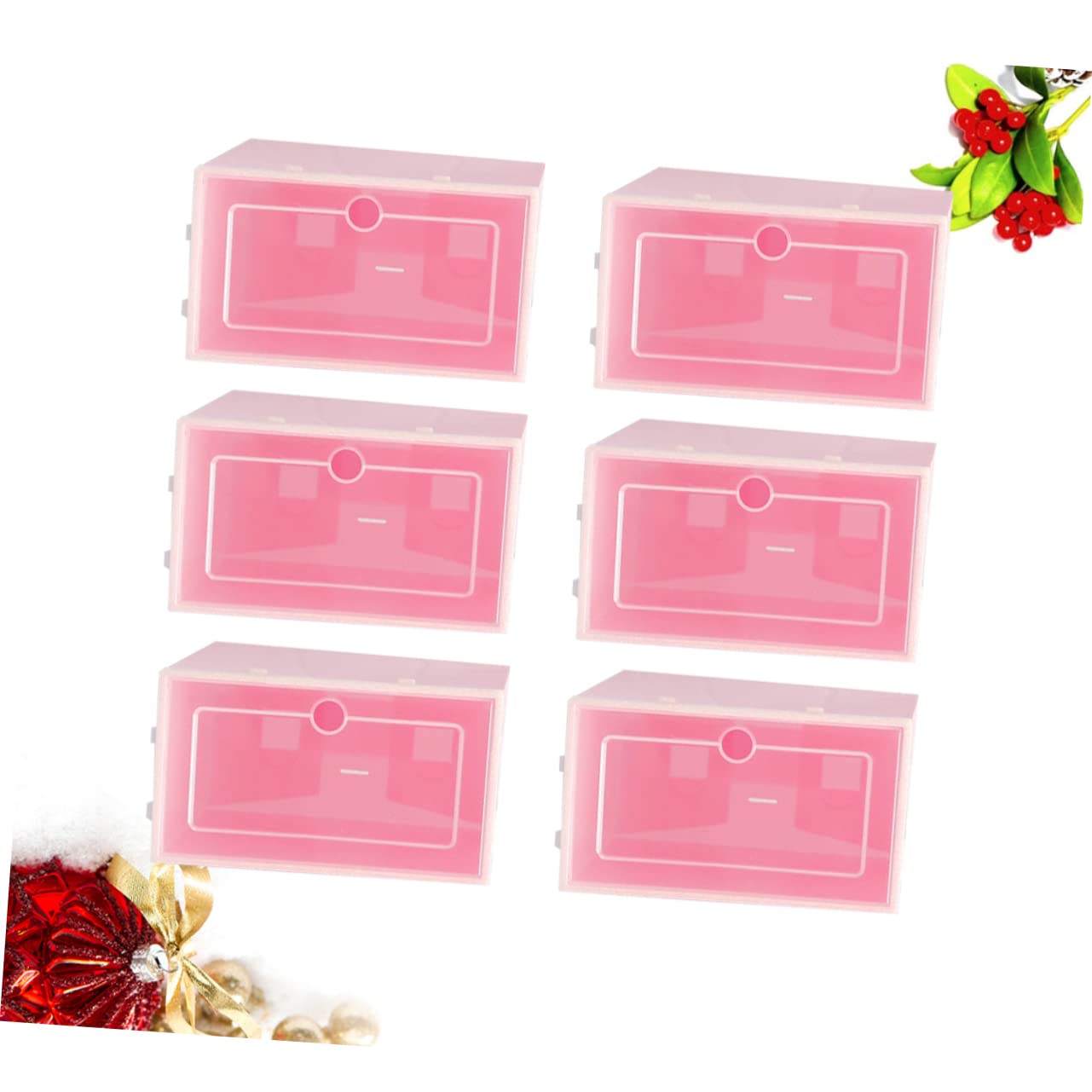 COLLBATH Shoe Storage Box Set Stackable Shoe Container Clear Plastic for Closet Entryway Small Items Organizer