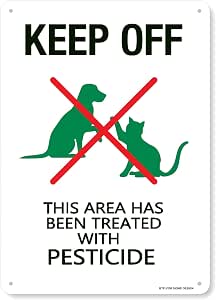 BTFLFDR Aluminium-Schild „Pestizid – Rasen Betreten Verboten“ – 30,5x40,6cm, Wetterfest, Mit Löchern Zum Aufhängen, Gut Sichtbar