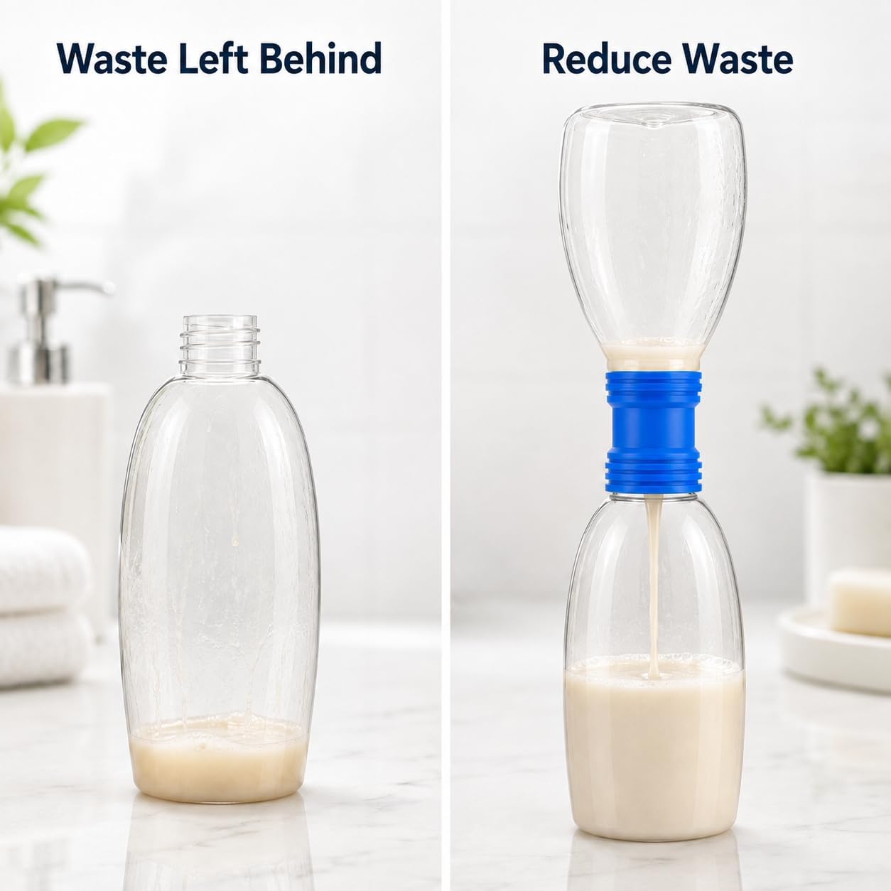 Bottle Emptying Cap, 3 Pcs Bottle Transfer Connector for Soap Lotion