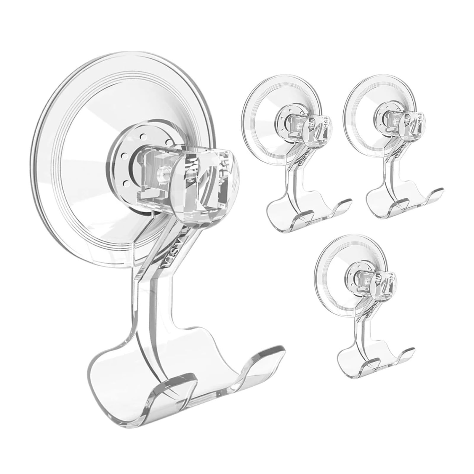 Nktfkqzjz 4Pcs 2/4 Pack Removable Reusable Suction Cup Hooks Waterproof Wall Hanger For Bathroom Razor Storage(4Pcs)