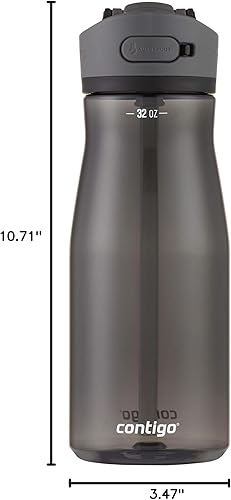 Miniatura 2 de Contigo Ashland 2.0 - Botella de agua a prueba de fugas con cierre de tapa y pajilla en ángulo, apta para lavavajillas, con tapa intercambiable,
