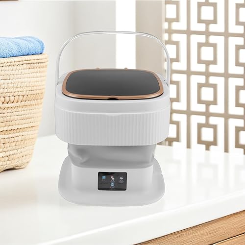 Miniatura 6 de BESPORTBLE Mini lavadora plegable portátil con modos de secado giratorio para ropa, ropa interior, calcetines, ahorro de espacio, lavadora de