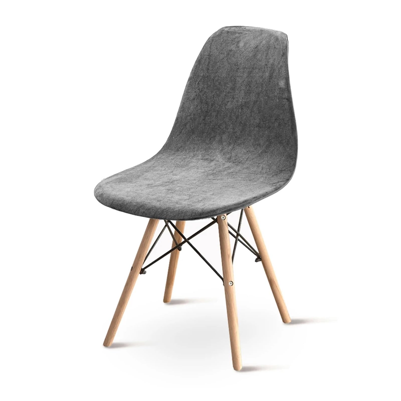 SHBHWS Velvet Shell Chair Cover Soft Removable Elastic Seat Banquet Bar Stool for Hotel, Banquet(Dark Grey)