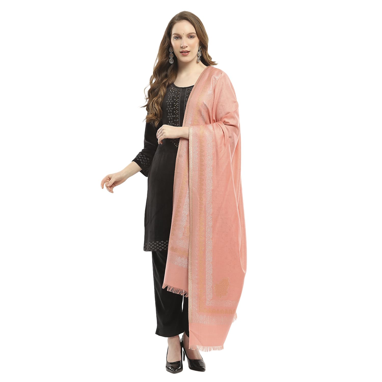 monte carlo Womens Self Design Maroon Shawl-picture-40