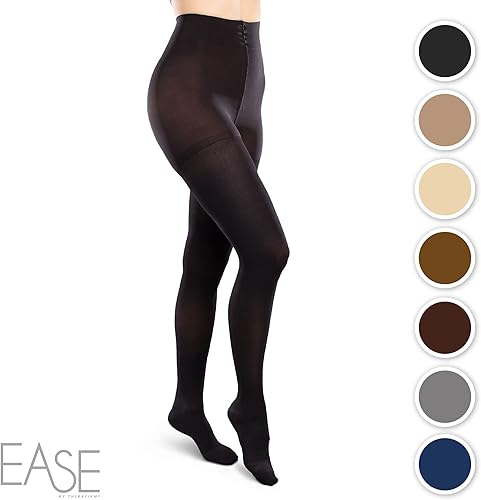 Miniatura 2 de Pantimedias de apoyo para mujer de Ease Opaque  20  30 mmHg Medias de compresión moderadas (azul marino, extra largo)