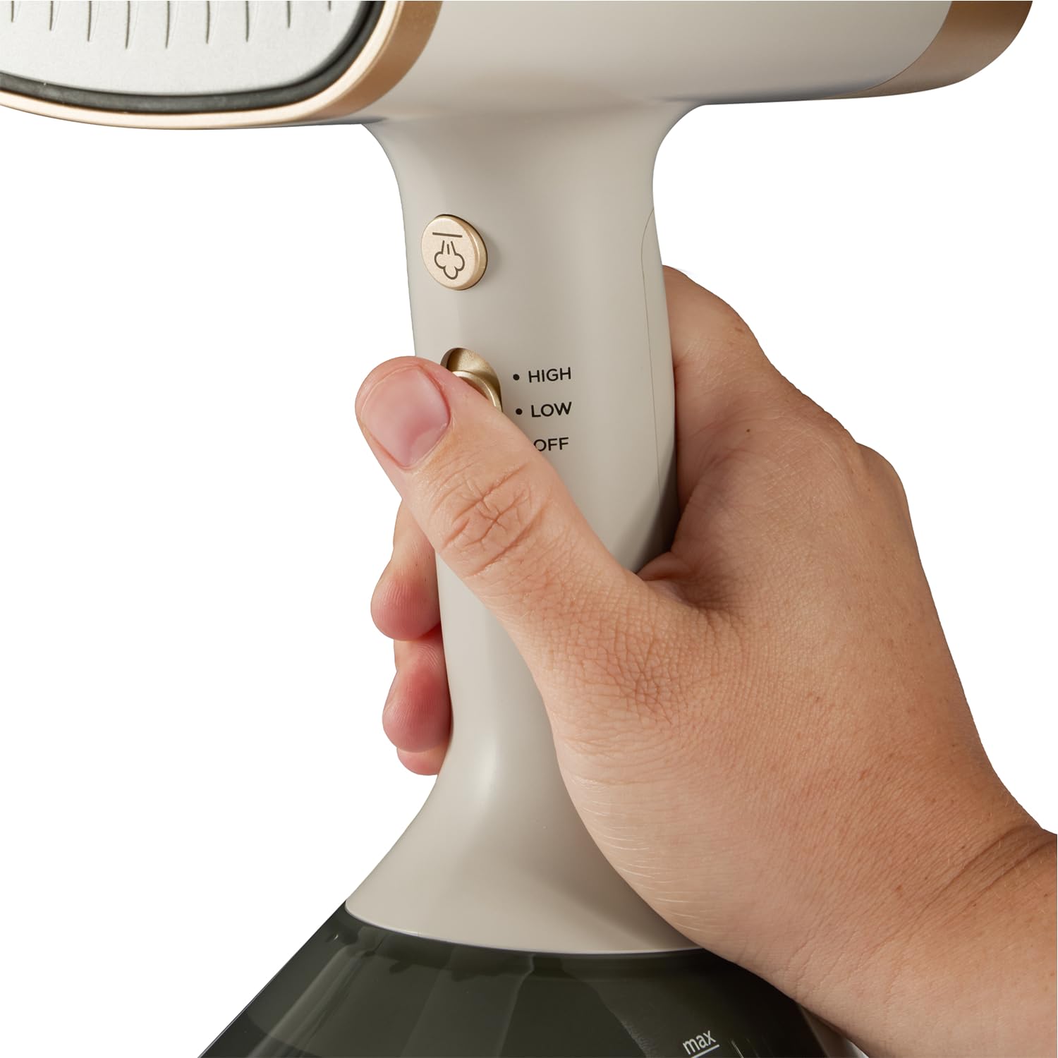 Russell Hobbs plancha vertical con succión tejidos [1500 W, 24 g/min de vapor] (3 configuraciones de vapor y succión, depósito de agua de 200 ml, calentamiento en 35 s.,cerámica 28551-56