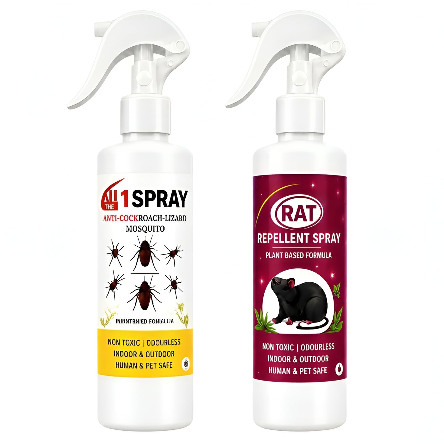 All in 1 Pest Control Spray Combo Pack 200ml Each | Rodent, Cockroach, Ant & Lizard Repellent Spray | Plant Based Formula | Indoor & Outdoor Use | Easy Spray | Home, Kitchen & Office-image-33