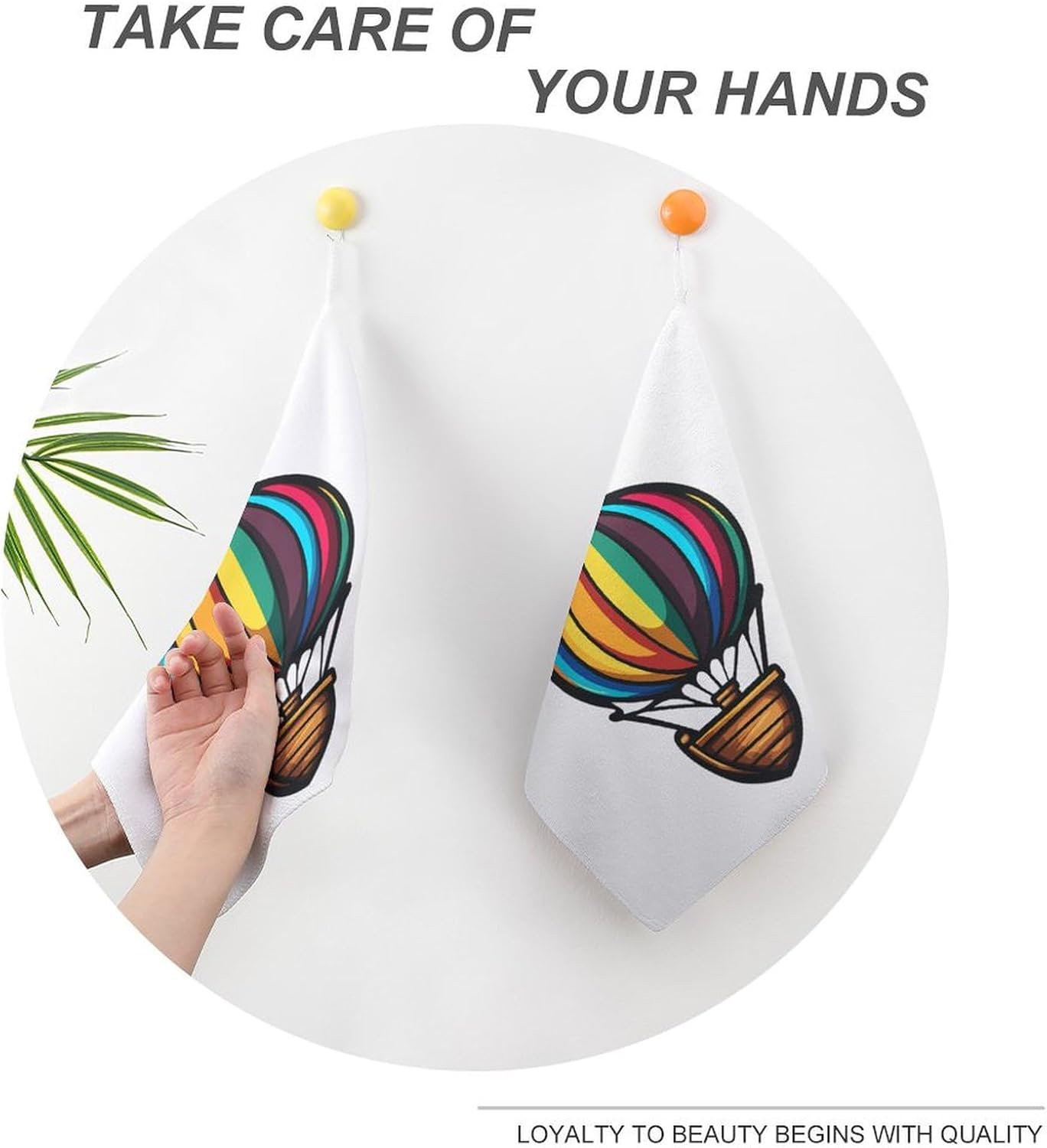 Hot Air Balloons Towel Hand Towels Decorative Towel for Bathroom Kitchen Shower Gym 4PCS
