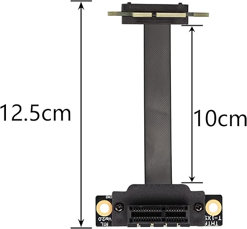 Miniatura 9 de SinLoon Cable de extensión PCIE 3.0, cable de extensión 36PIN 1X, 90 grados PCI Express 1X extender tarjeta, para 1U, 2U chasis 20CM
