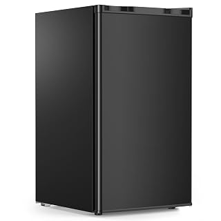 COWSAR 3.2 Cu.Ft Dorm Fridge with Freezer, Single Reversible Door Compact Refrigerator, Adjustable Thermostat, 2 Removable Shelves, Portable Drink Fridge for Bedroom, Office, Kitchen, Dorm, Black - Amazon product rated Grade A