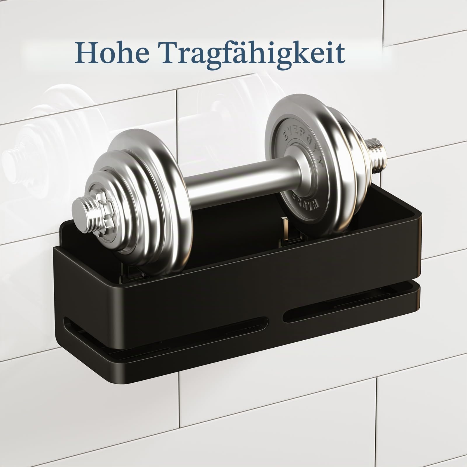 Badezimmer Aufbewahrungsregal 5er-Set, Grau duschkorb，ohne Bohren | Zwei Badezimmerregale, ein Zahnbürstenhalter und eine Seifenschale; multifunktionale Aufbewahrung; wasserfest und rostfrei.
