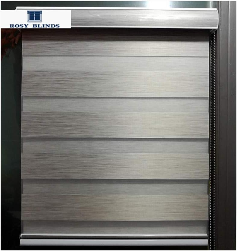 Custom Size 85% Blackout Zebra Blinds Light Control Day and Night Blinds for Bedroom (Max Width 93", Max Length 97")(11 Colors for Choice)