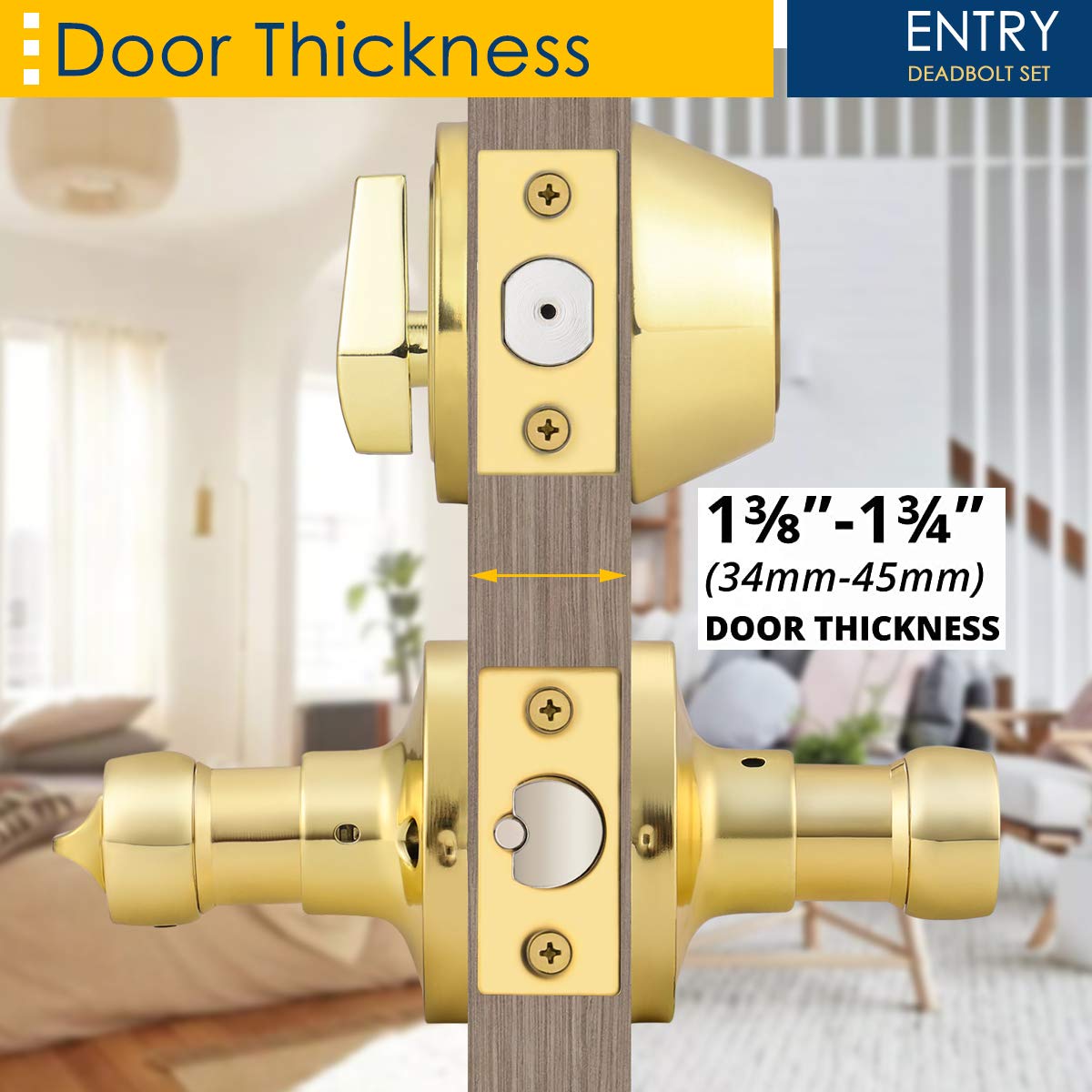 3 Pack Keyed Entry Door Knob And Single Cylinder Deadbolt - View #8