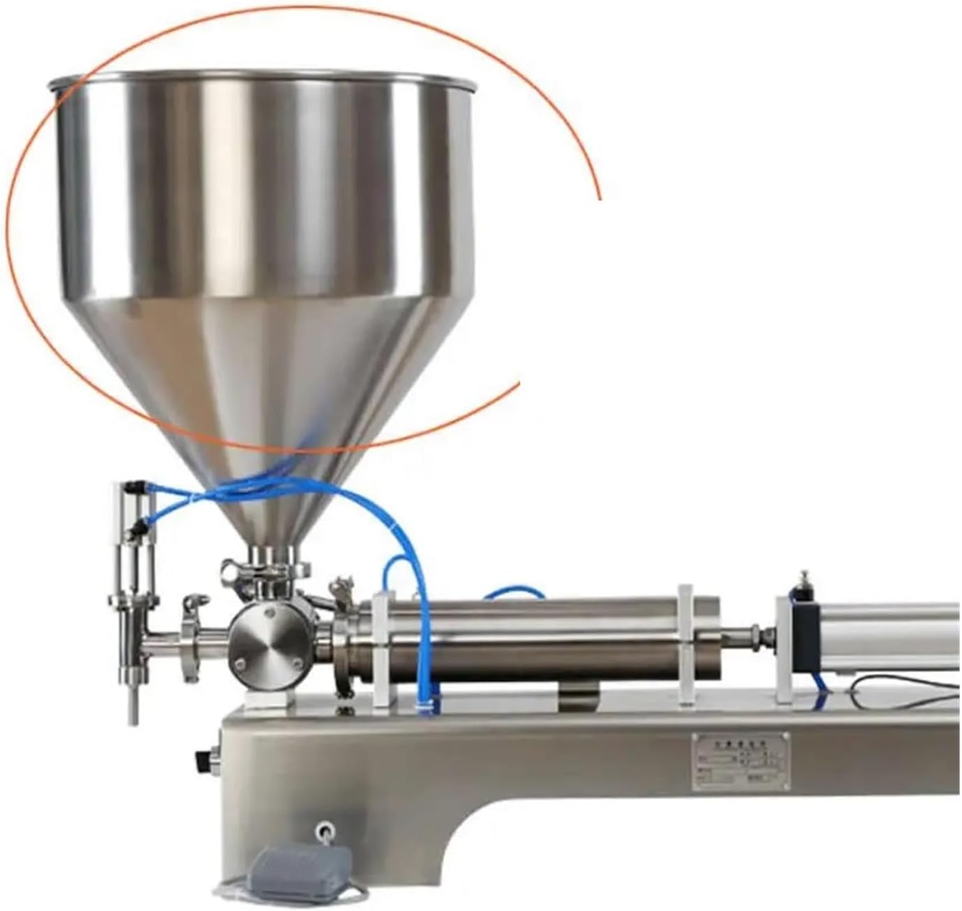 Funnel Stainless Steel 304 Thickening Filling Machine Food Machinery Hopper Feeding and Blanking Funnel 40cm Capacity 28.5 L(B)