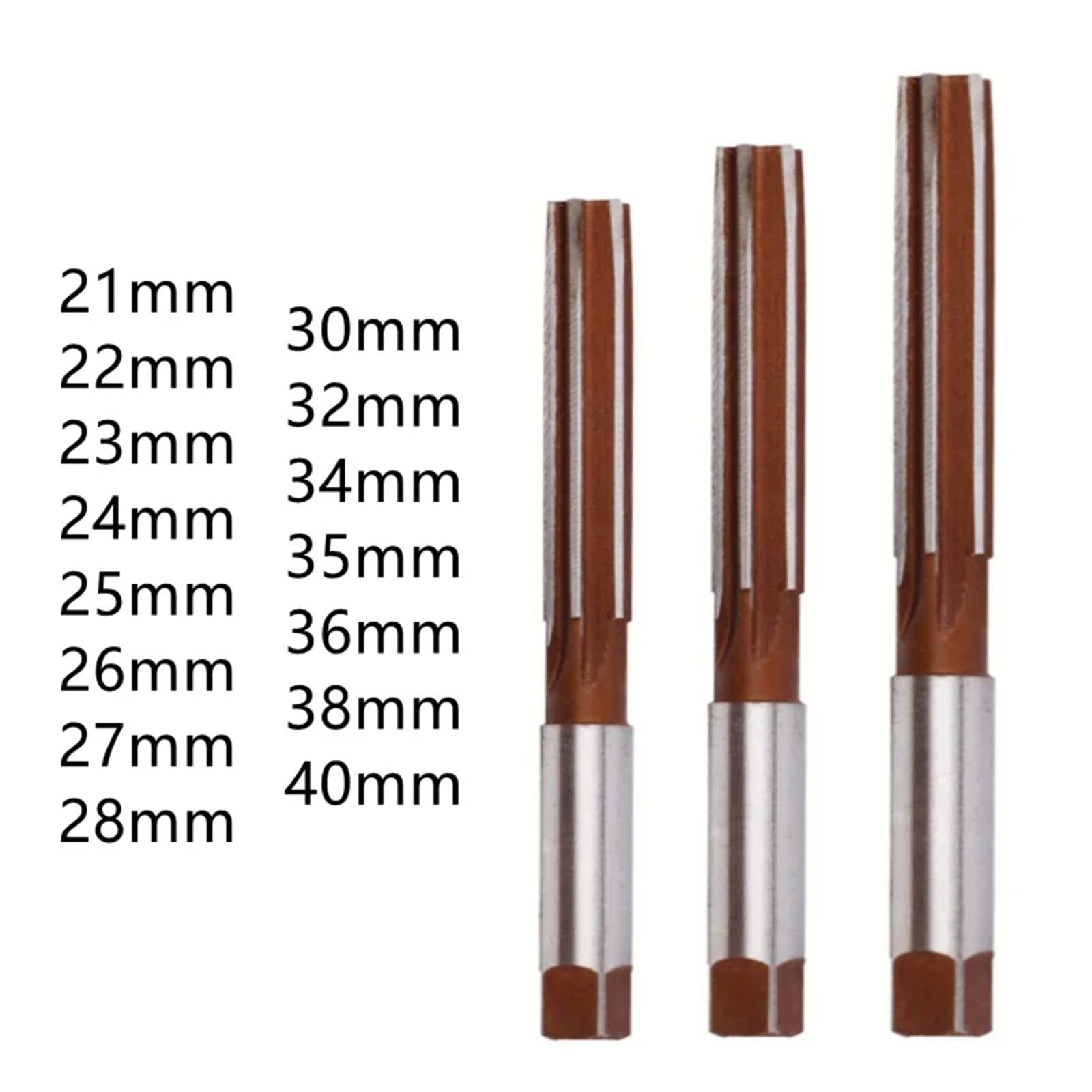 Reibahle 21-40mm 21/22/23/24/25/26/27/28/30/32/34/35/36/38/40mm CNC Spannfutter Fräser Gerader Griff Handreibahle(38mm)