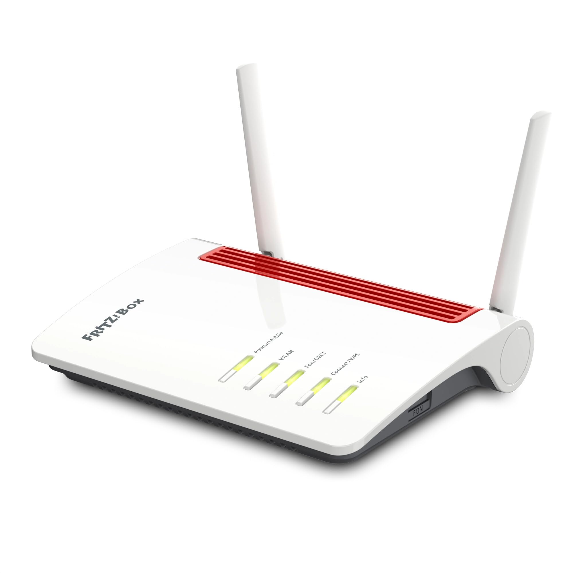 AVM - Modem FRITZ!Box da 6850 5G (Internet mobile fino a 1300 Mbit/s, WLAN AC+N fino a 866 Mbit/s (5 GHz) e 400 Mbit/s (2,4 GHz), 4 porte Gigabit LAN, base DECT, USB 3.0, adatto per la Germania)
