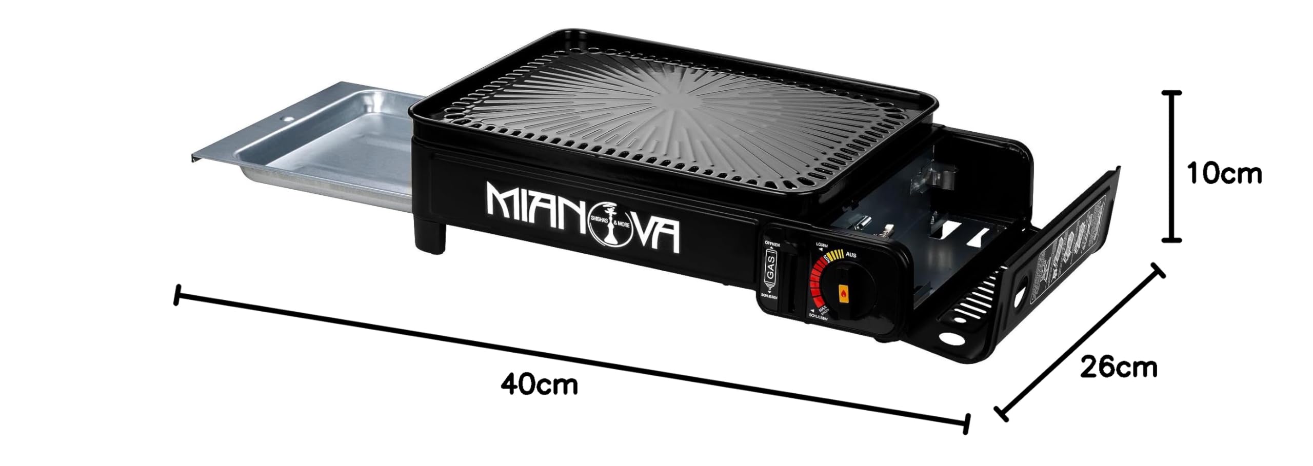 Taffstyle Gas Campingkocher Gaskocher Outdoor BBQ Tisch Grill Platte Notfallkocher Camping Herd 1 Flammig mit Koffer Barbecue Tischgrill Grillplatte für Gaskartuschen Gasflaschen Schwarz