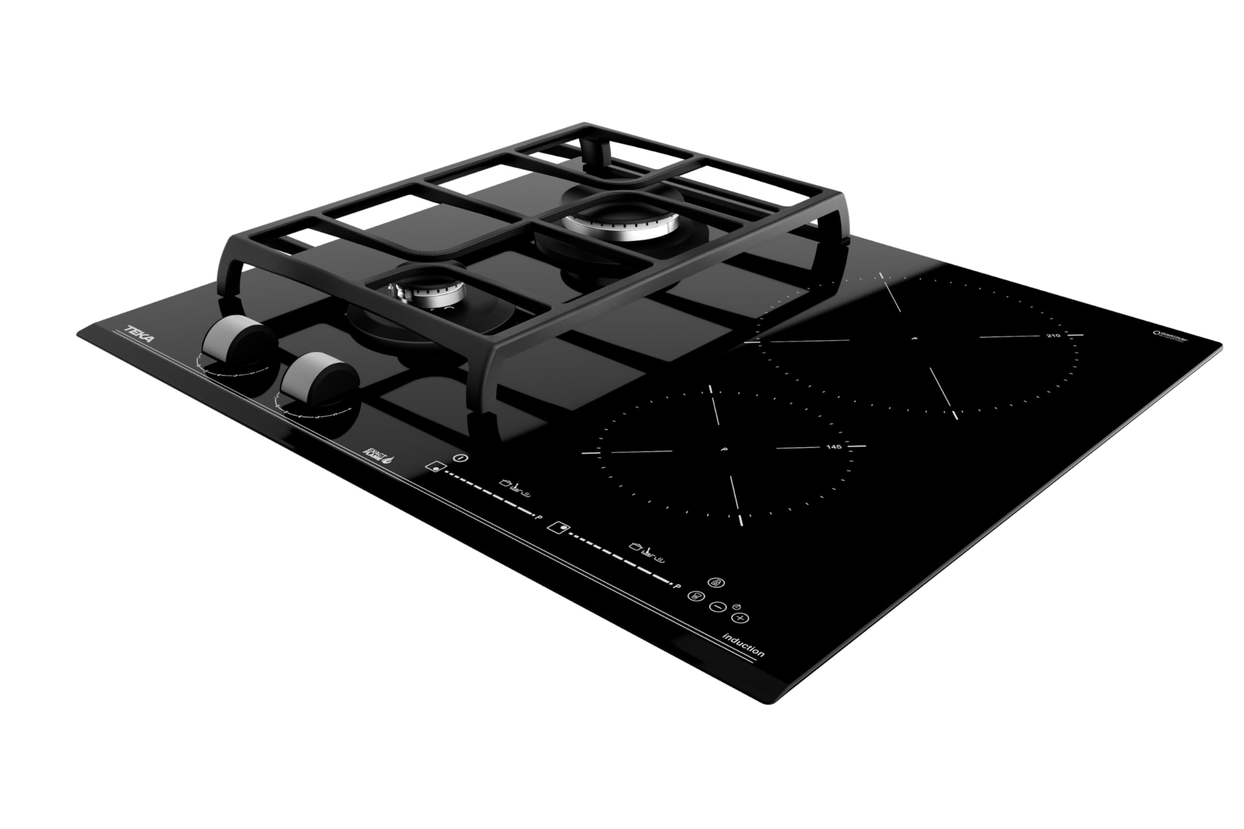 JZC 64322 AB - Piastra mista a 4 zone, 7300 W, colore: nero