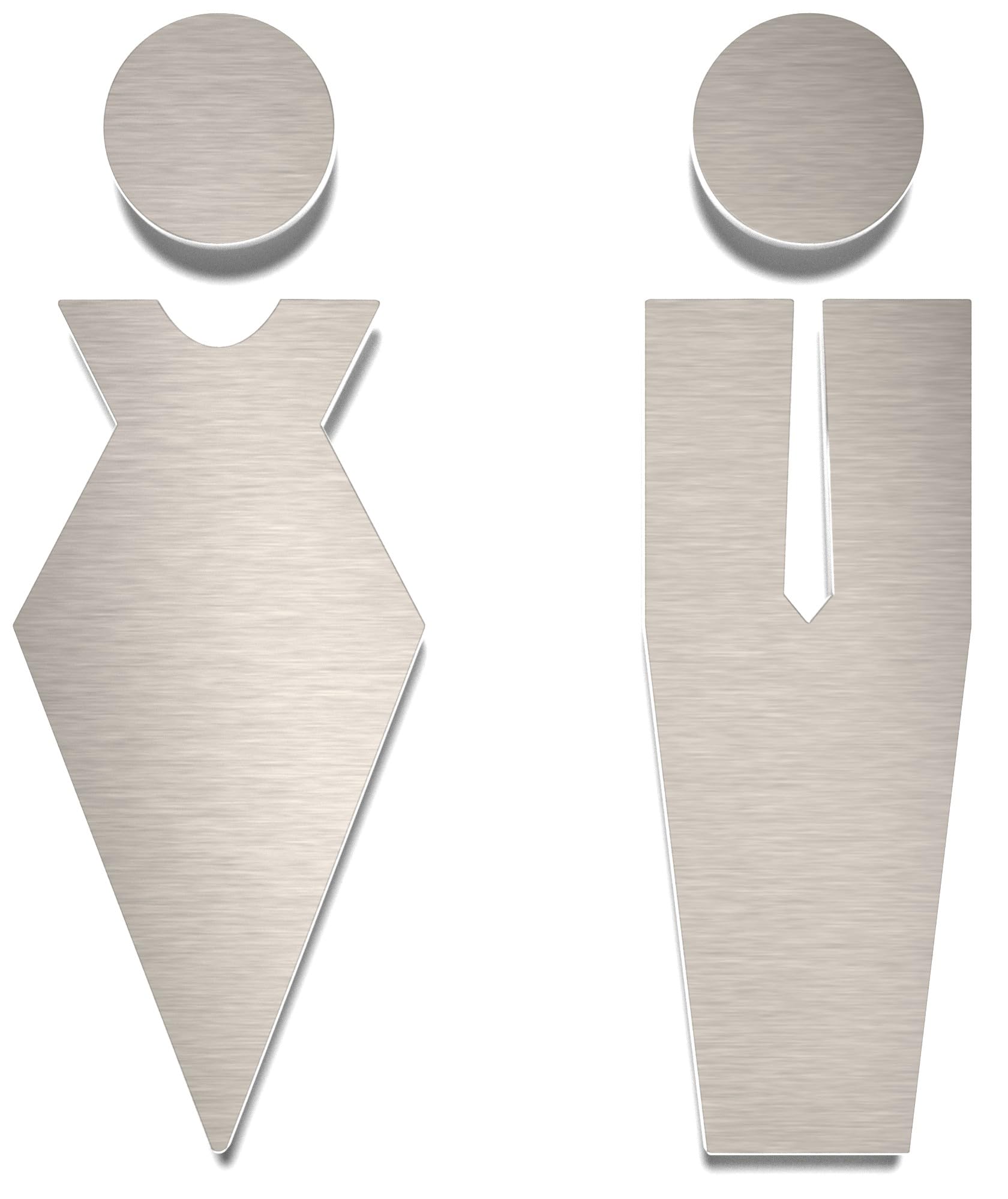 Edelstahl WC-Schilder Set - selbstklebend & pflegeleicht - Design Toiletten-Schilder ST-01-E