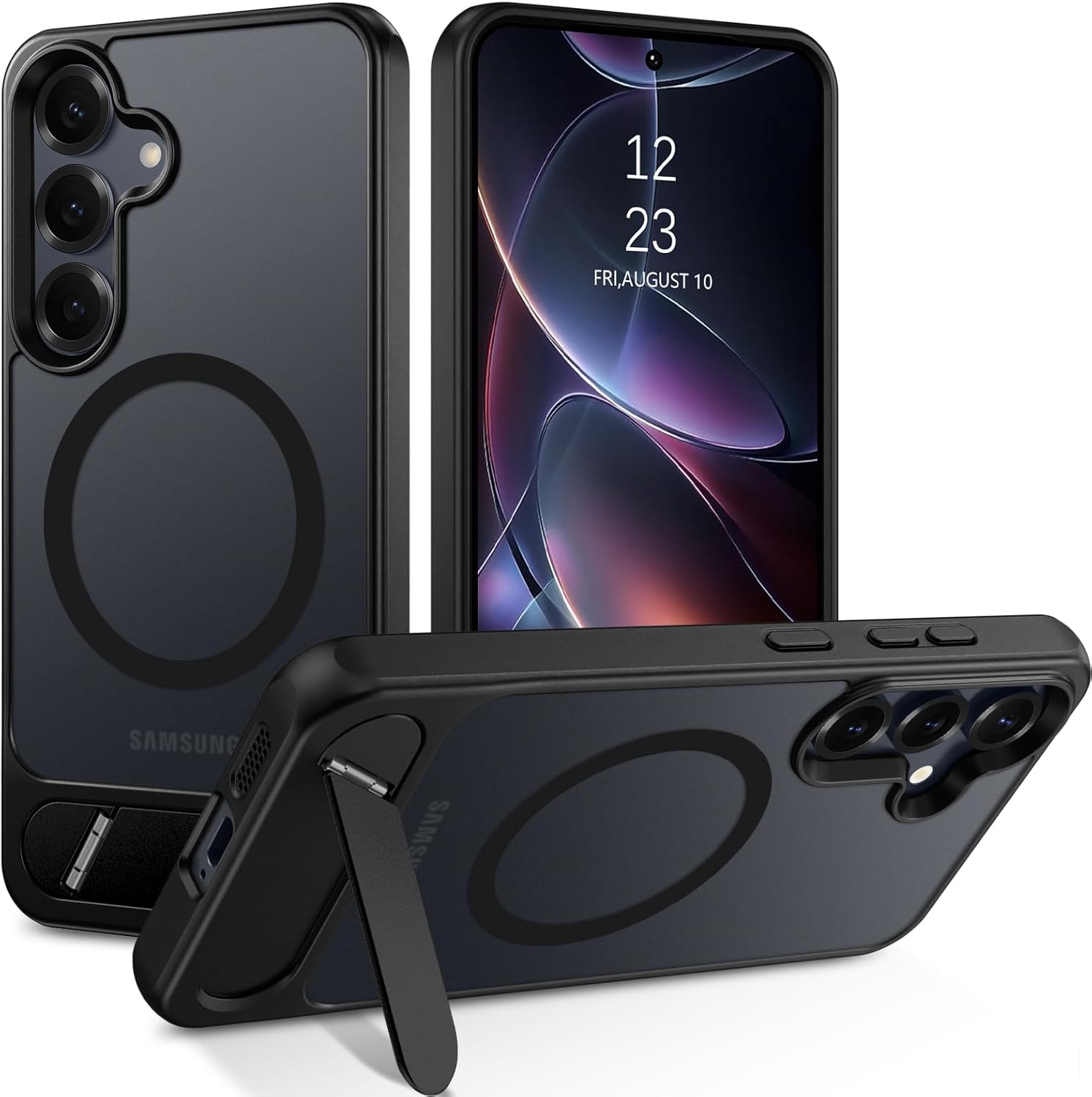 DUEDUE for Samsung Galaxy S25 Plus Case, Samsung S24 Plus Case Magnetic[Compatible with Magsafe], Protective Kickstand Cover Shockproof Phone Case for Galaxy S25 Plus/S24 Plus 6.7", Black - Amazon product rated Grade B