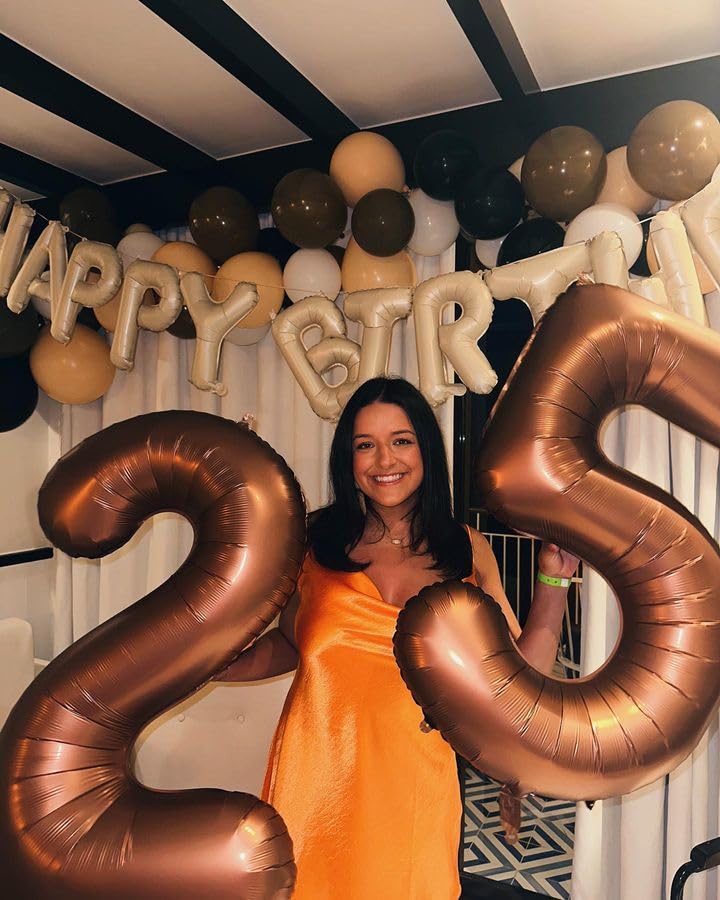 Image of IWERP 40 Inch Dark Brown 1 Balloon for First Birthday, Coffee Brown 1st Number Balloons Birthday Decorations, Chocolate Brown One Giant Number 1 Balloon