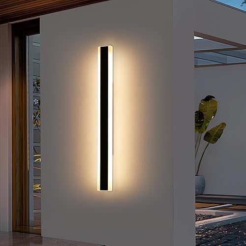 Vista 102 de Apliques de pared para exteriores de 47 pulgadas, regulables de 3000 K-6000 K, luces de pared larga para exteriores, IP65 impermeable, moderna