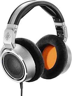 Neumann NDH 30 Dynamic Open-Back Headphone for Professional Mixing, Mastering, Twitch, YouTube, Podcast, Production, High Definition Music Listening, Titanium (509111) Large