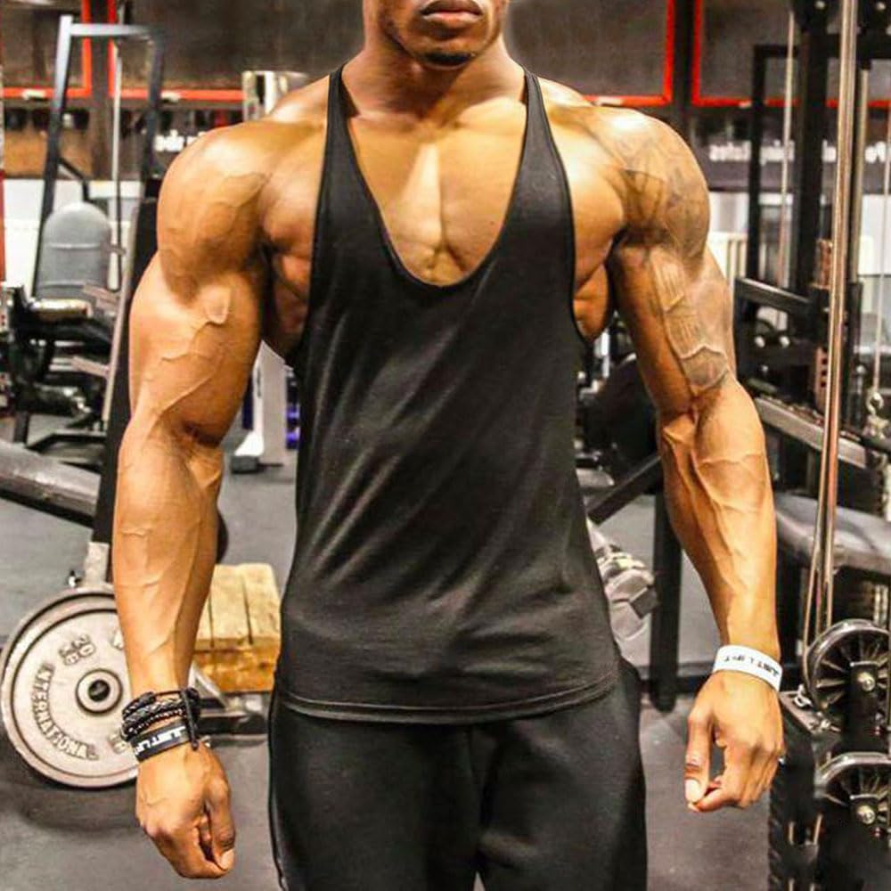 Muscle Gym Stringer Tank Tops para Entrenamiento Culturismo Chaleco Deportivo Racerback Algodón