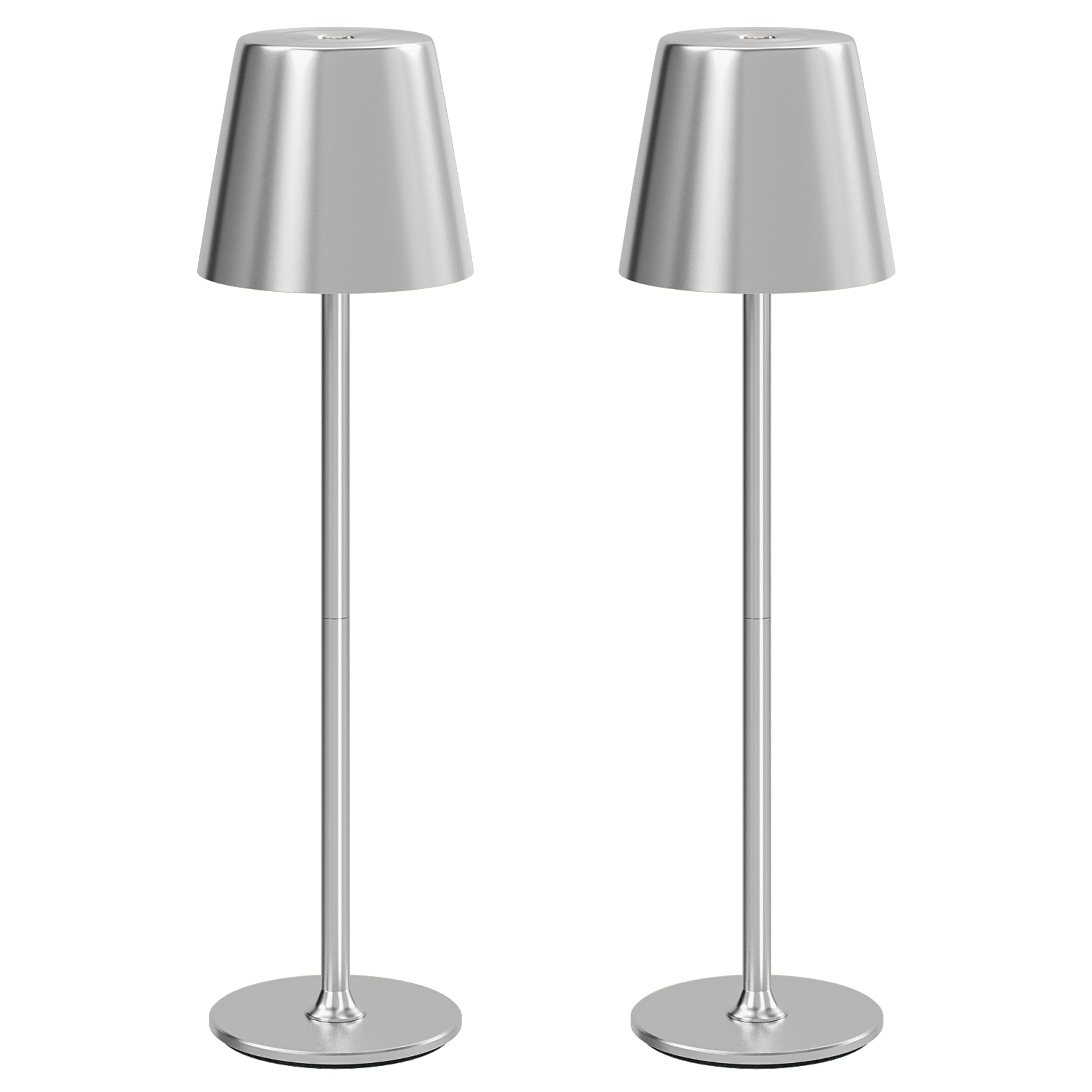 Lot de 2 Lampes de Table Sans Fil en Métal, Intérieur et Extérieur