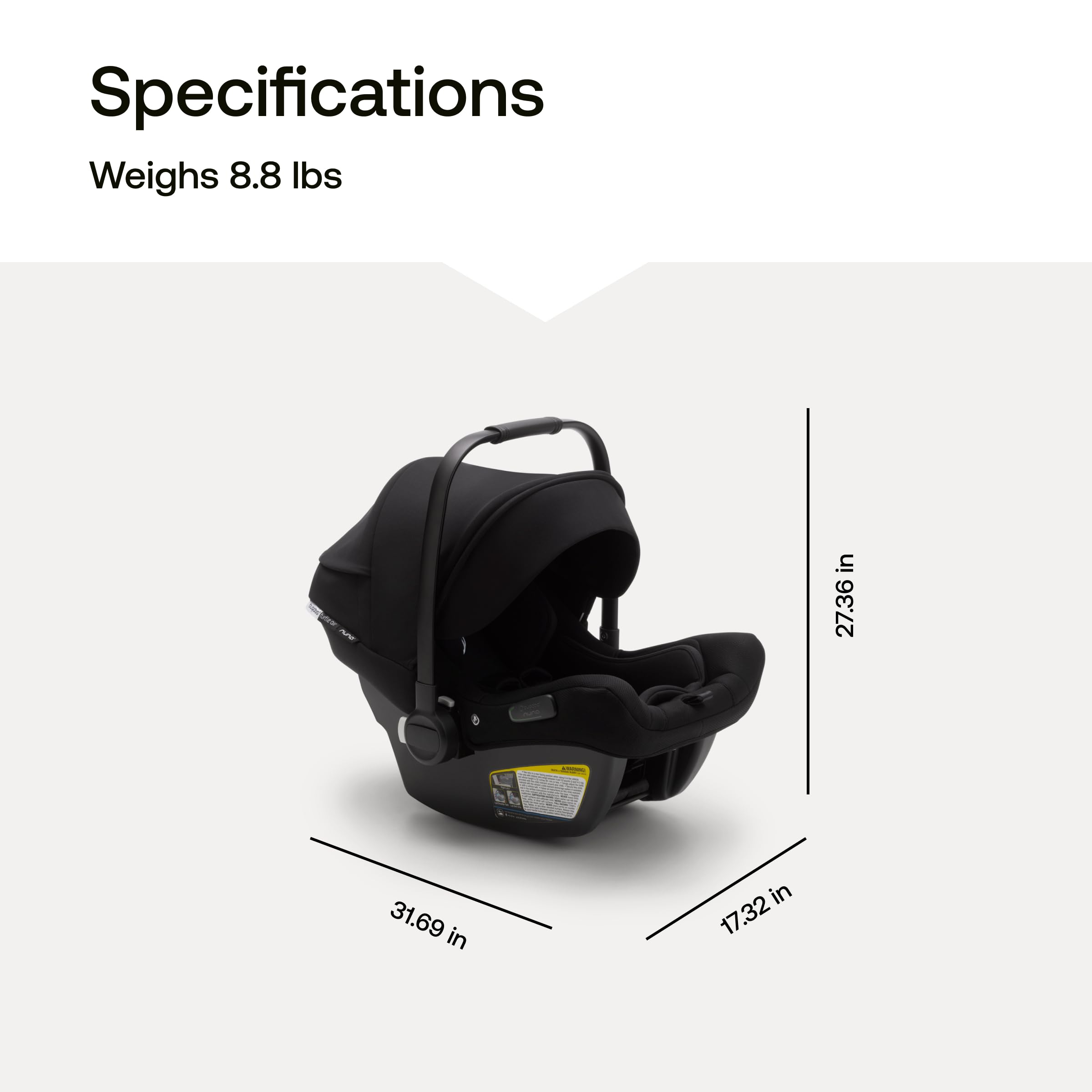 Amazon.com : Bugaboo Turtle Air Shield by Nuna car seat + Recline Base :  Baby