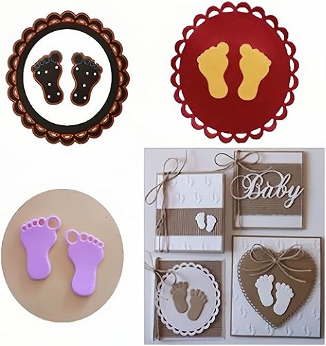 Pies de bebé troquelados de metal para hacer tarjetas, plantillas de corte para manualidades, álbumes de recortes, álbumes de fotos, manualidades de